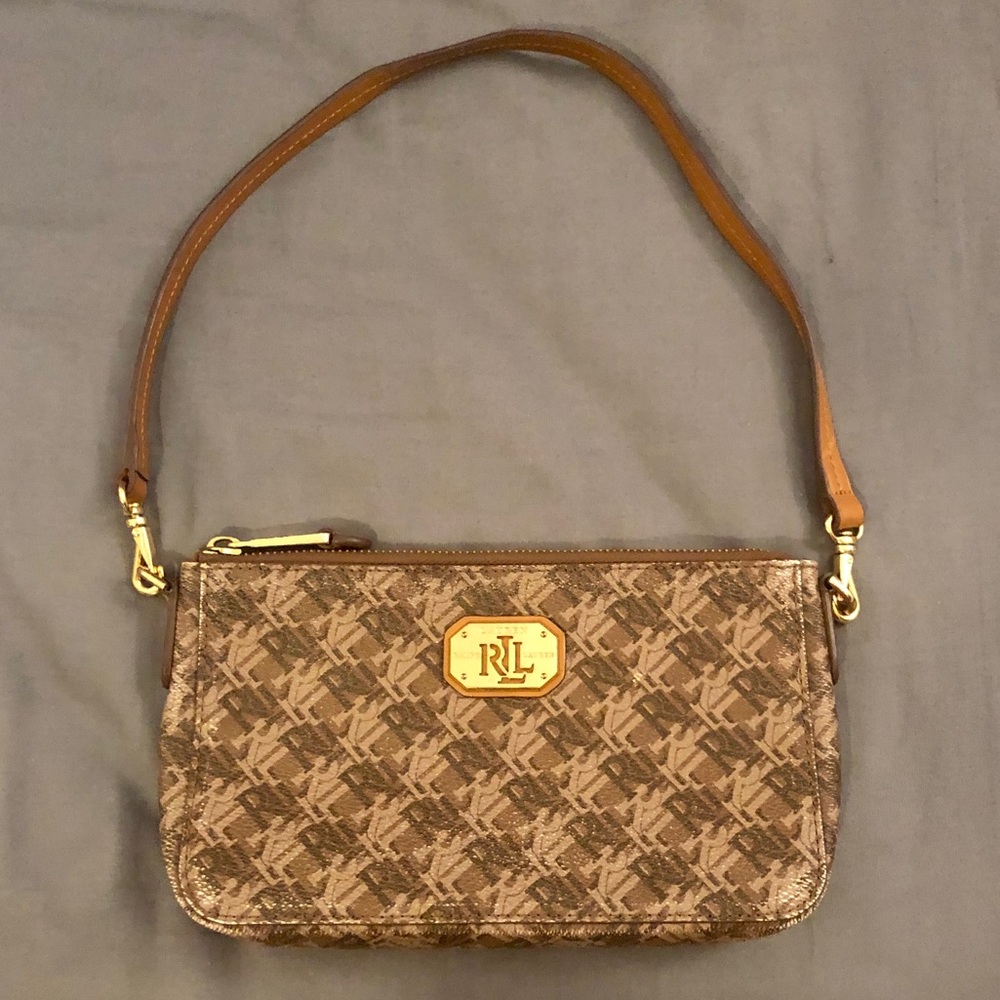 Ralph Lauren Signature Small Bag in brown and tan